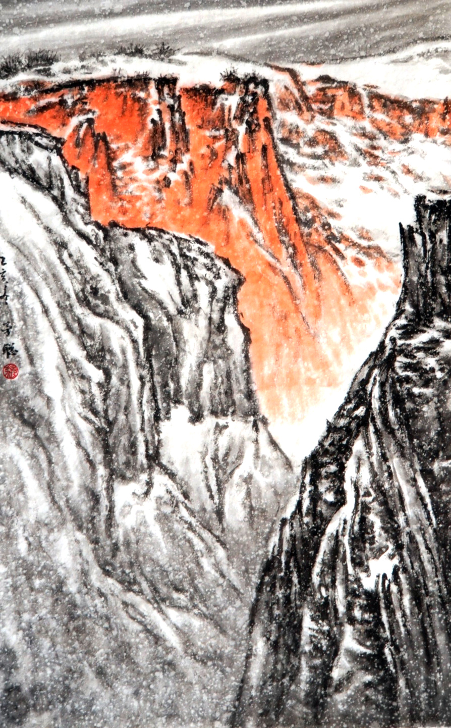 收藏家最喜爱的山水画家—张学聪山水画展在太原车站古玩城开幕