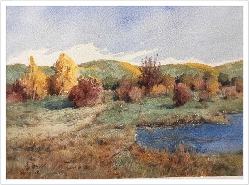 草原系列秋色之一30x22cm宝虹艺术家级300克只是此后再没有见过他,数