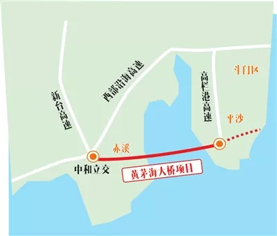 黄茅海跨海通道路线图图片