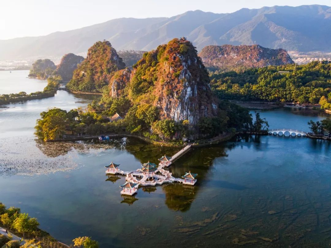 航拍冬日里七星岩这里有你不曾见过的景色