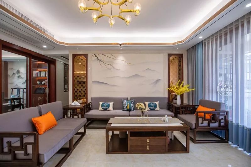 新中式客厅,沙发这样搭配,仪式端庄美!