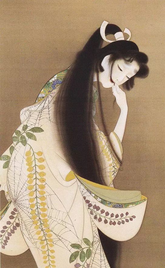 上村松园《焰》局部松园后来谈到其自身也不知为什么会画出如此气绝