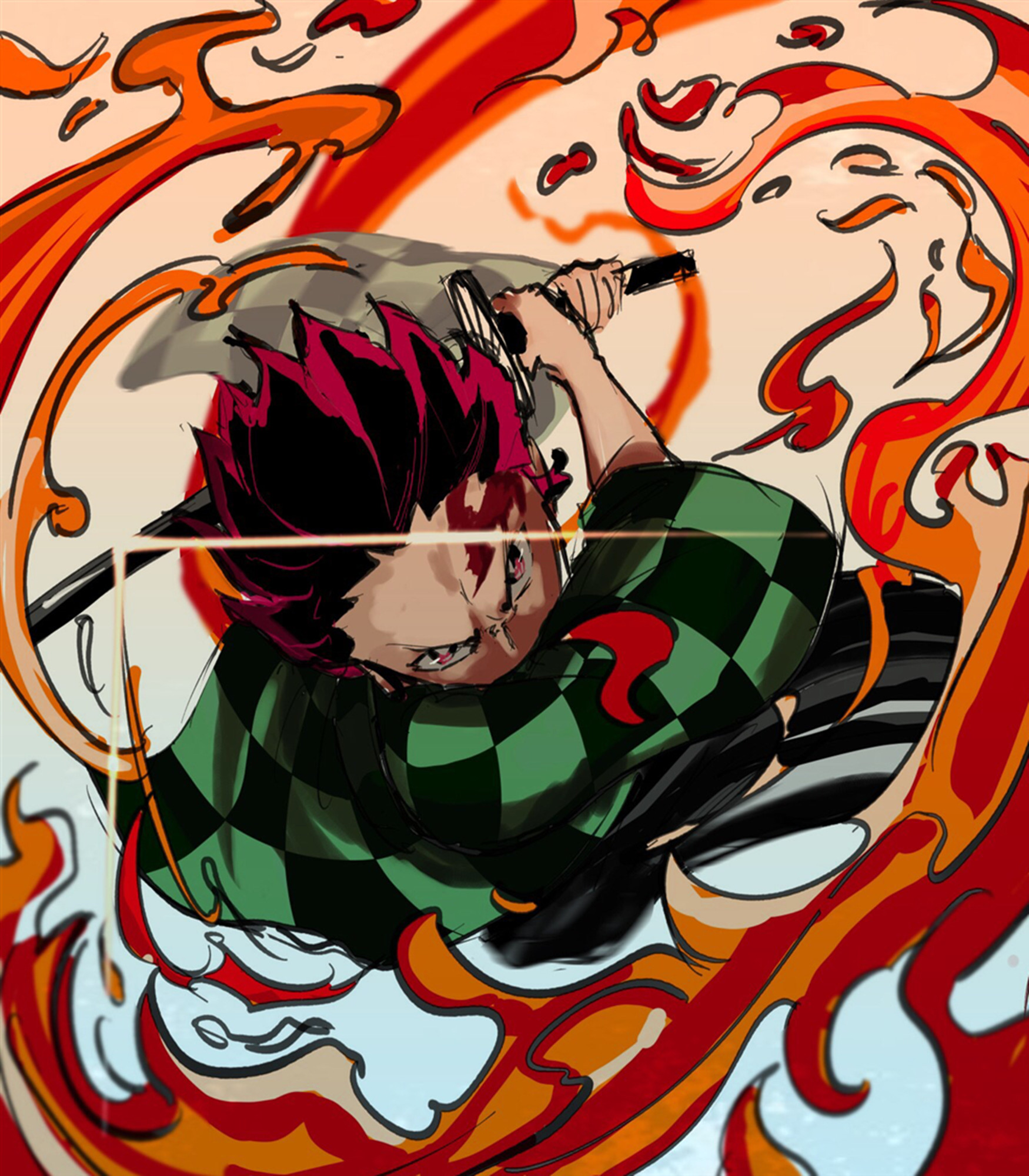 鬼灭之刃动漫美图:实弥兄弟,炭治郎来守护