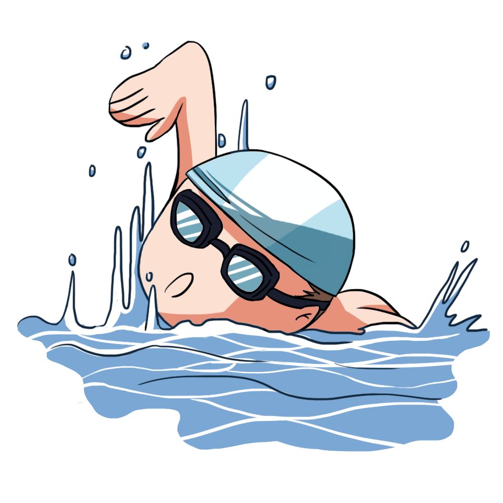 东京奥运会游泳卡通图片