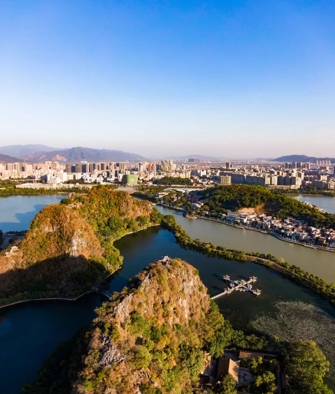 航拍冬日里七星岩这里有你不曾见过的景色