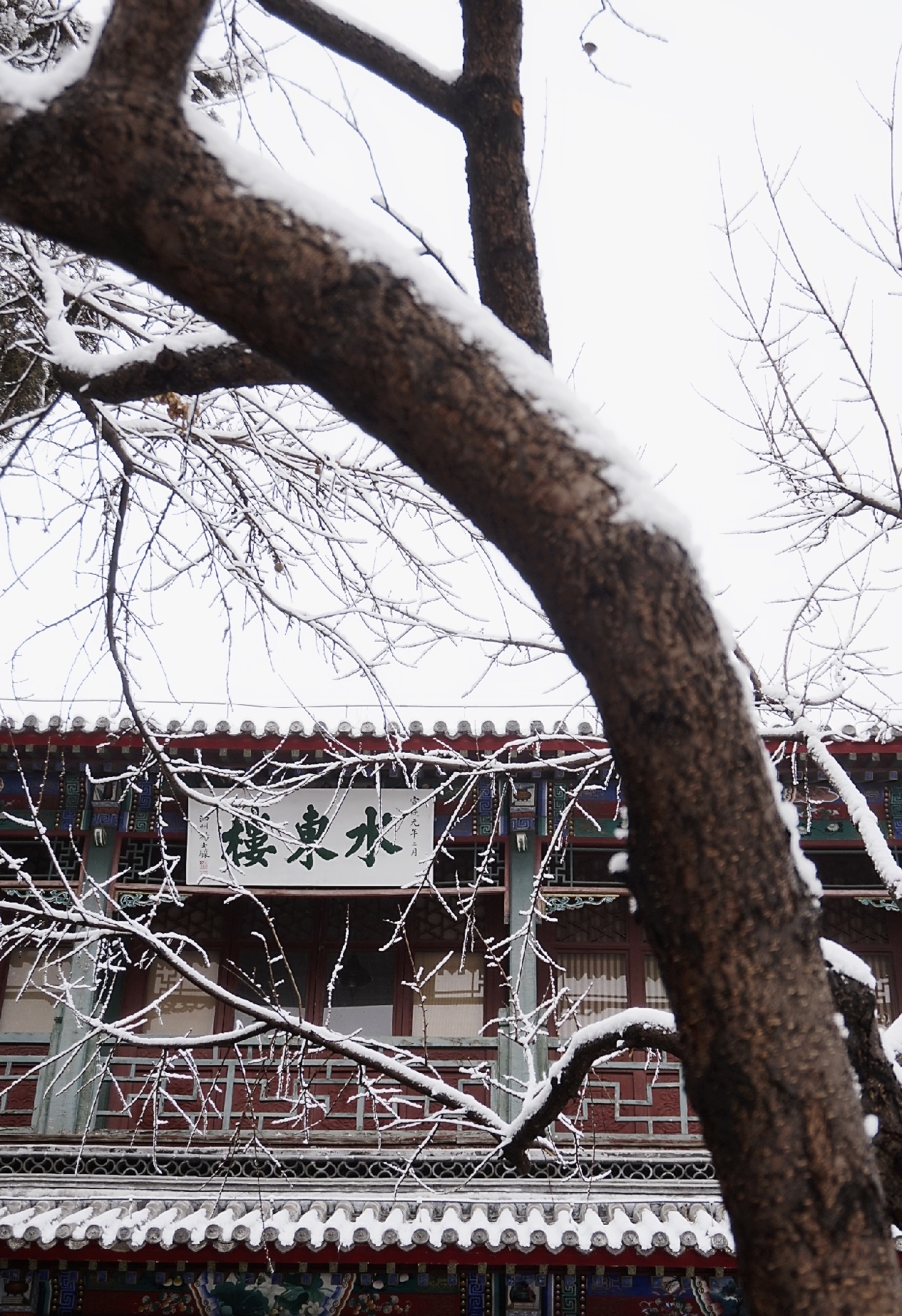 昨日,保定古莲花池的雪景照片再次成为靓丽的焦点