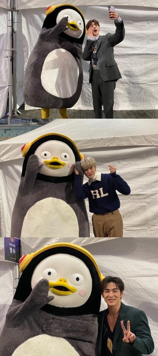 星闻pengsoo金唱片后台与twice防弹少年团nuest合照公开