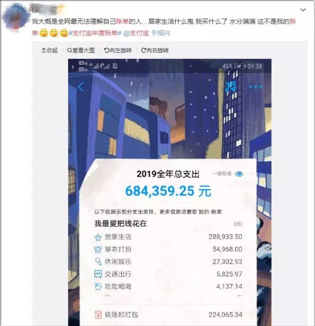 支付寶賬單再上熱搜朋友圈一片哀嚎我竟然這麼富有