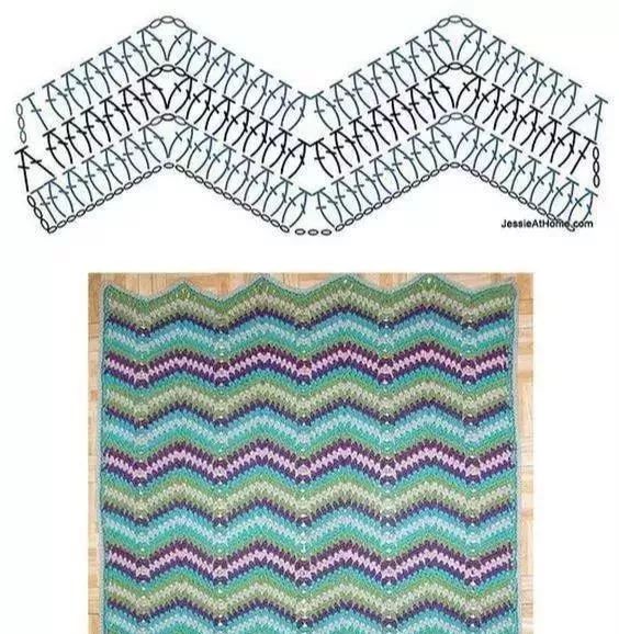 钩针波浪花样图解图片