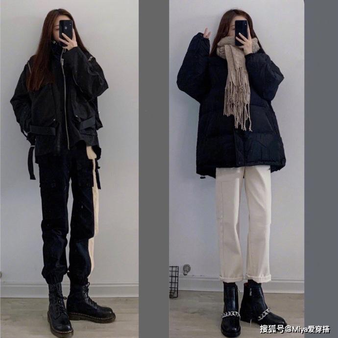时髦又个性的冬季穿搭工装裤搭配马丁靴轻松成为酷帅女神