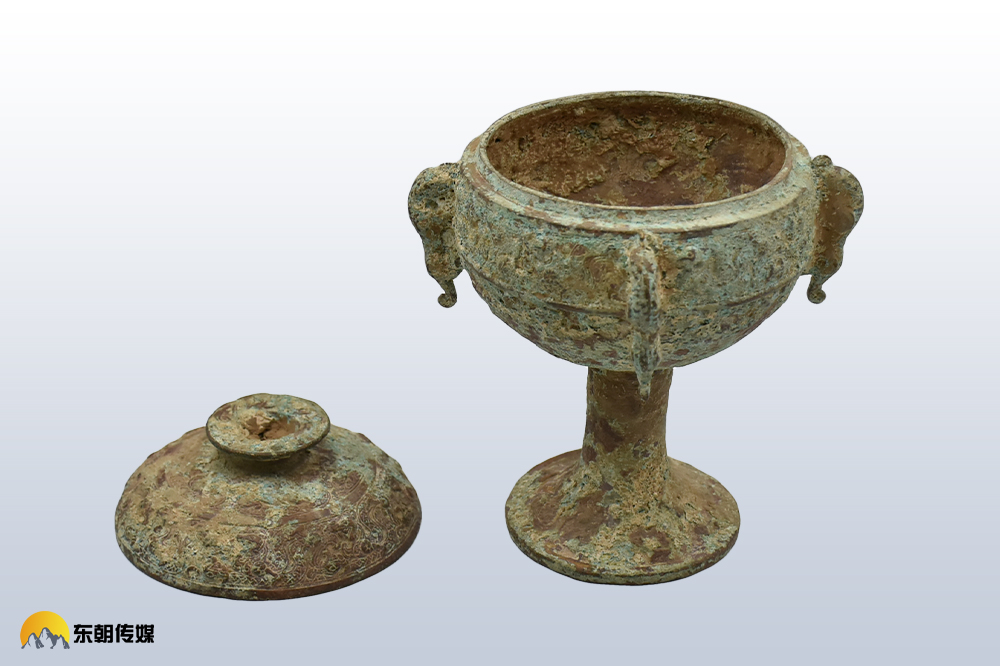 广州东朝寻宝青铜蟠虺纹盖豆