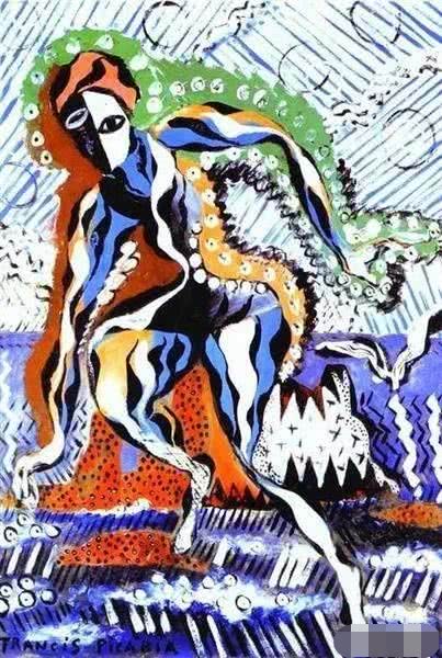 法国前卫画家皮卡皮耶作品《亚当与夏娃》赏析及其他作品欣赏