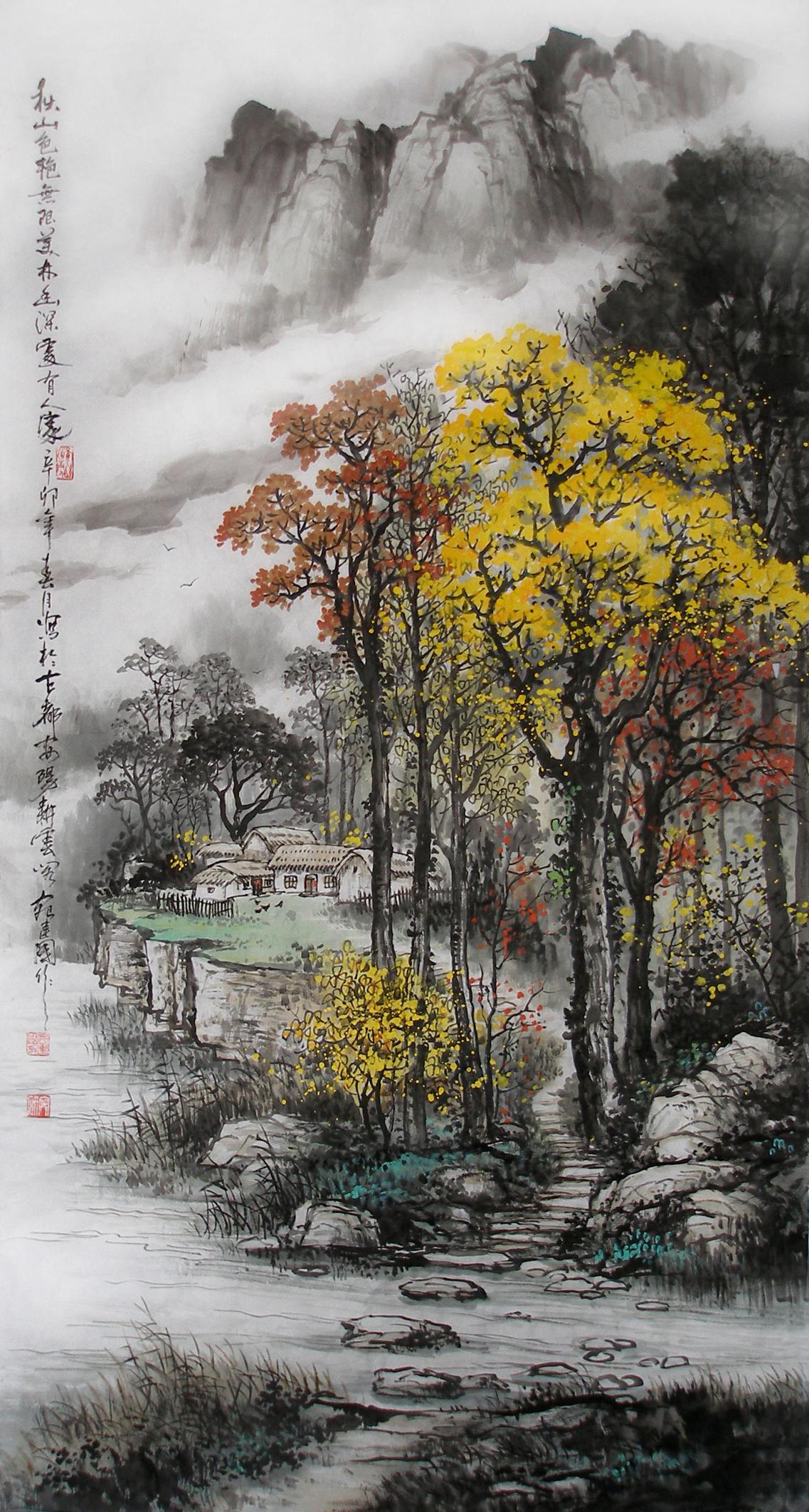 别具匠心山水花鸟画家宛建国作品赏析