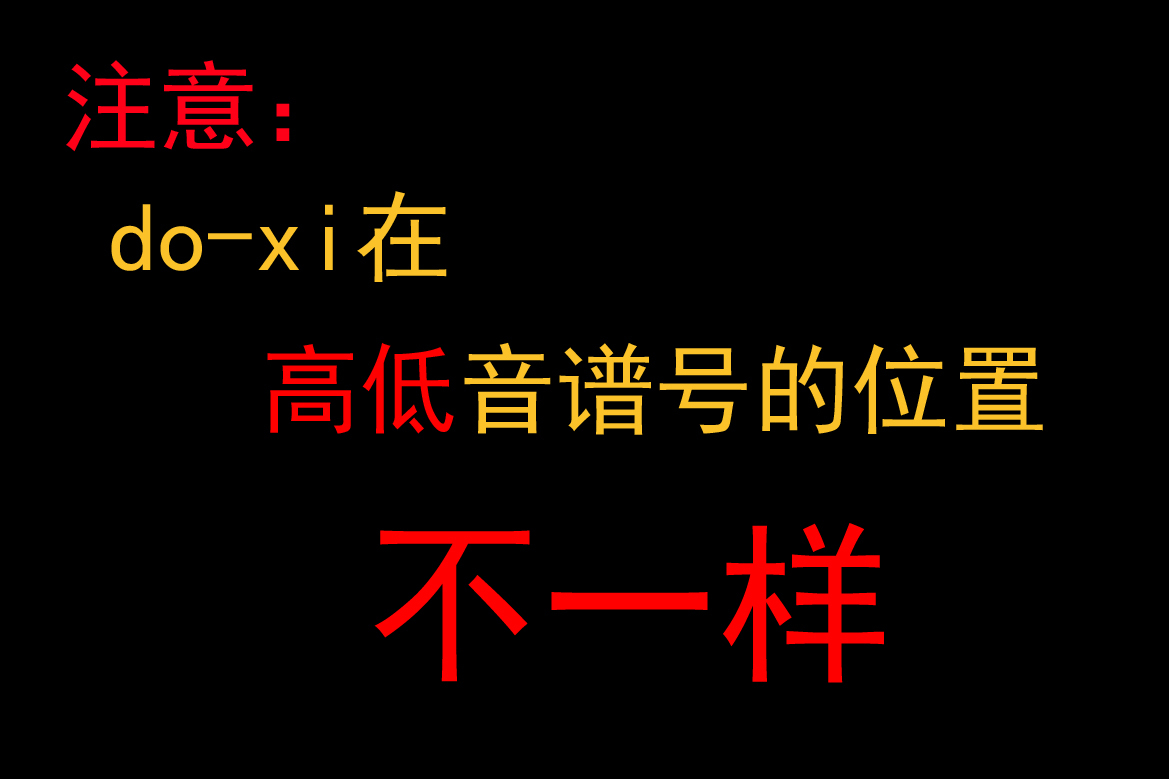 doxi在低音谱号的位置