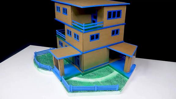 diy一所纸板小房子这手工活做的真妙