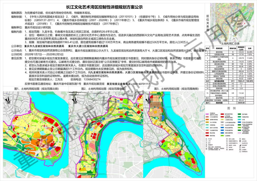 钓鱼嘴半岛为主要区域的重庆长江文化艺术湾区控制性详细规划方案,已