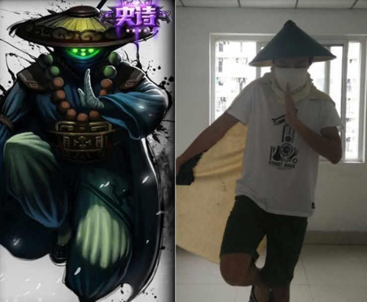 lol玩家cos英雄剑圣矿泉水瓶认真的吗看到酒桶这是本尊