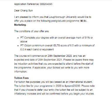 卡迪夫大学,拉夫堡大学,赫尔大学的offer