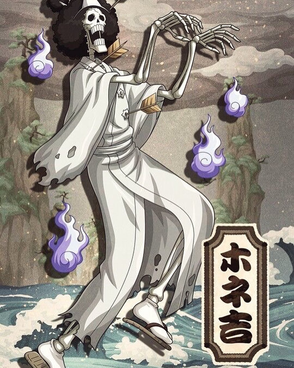 海贼王美图:草帽团和之国风格装扮,罗宾很有气质