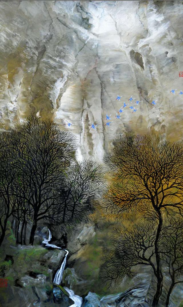 艺术创作者赵彦峰中国重彩风景山水画欣赏