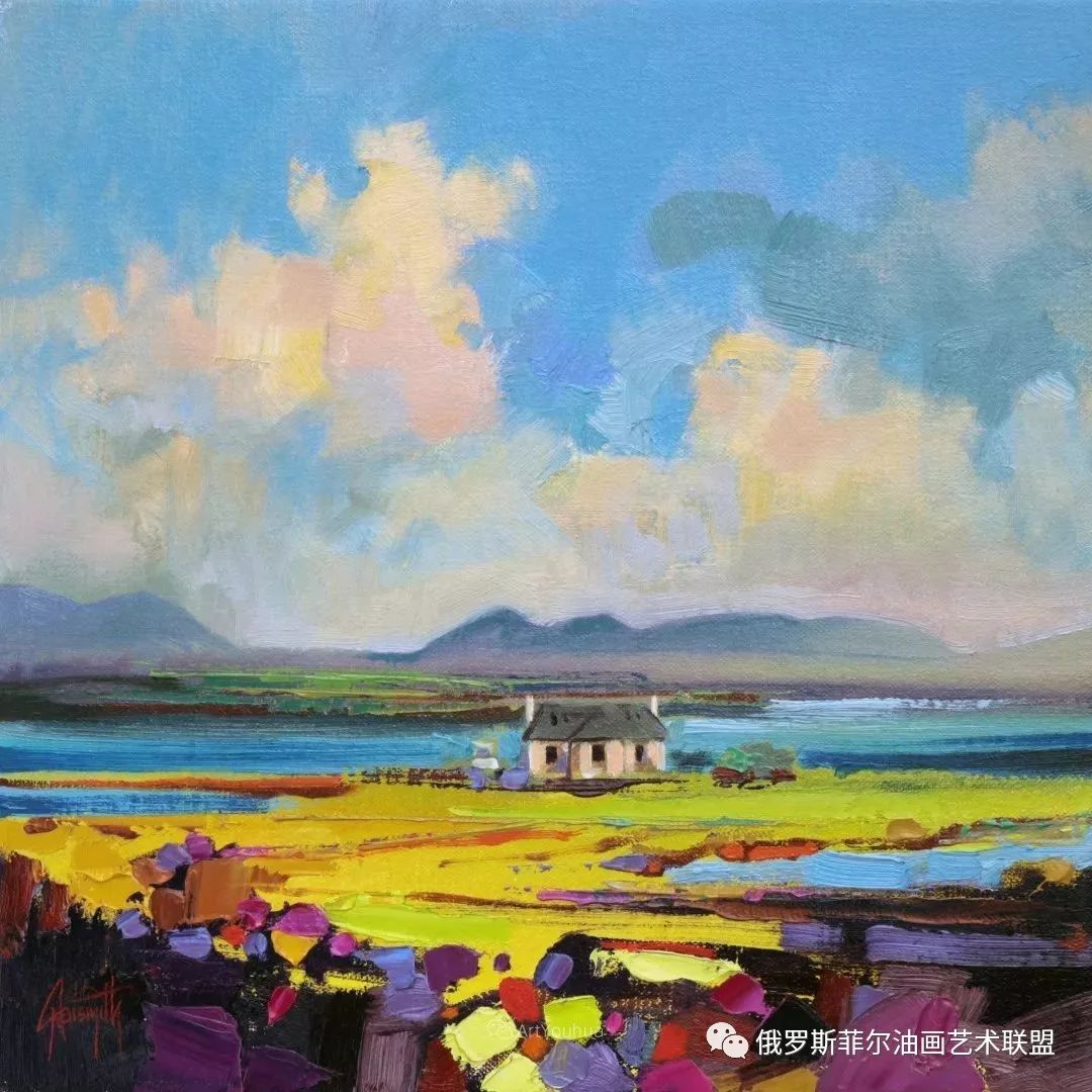 多彩的天空和海~苏格兰画家斯科特·奈史密斯风景油画作品赏析67