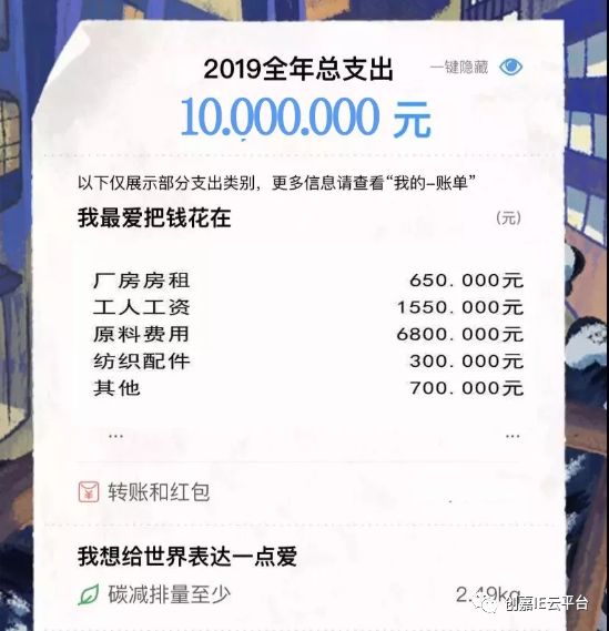 行外人看到这张账单或许都觉得,做纺织的真有钱,都能花1000多万,那他