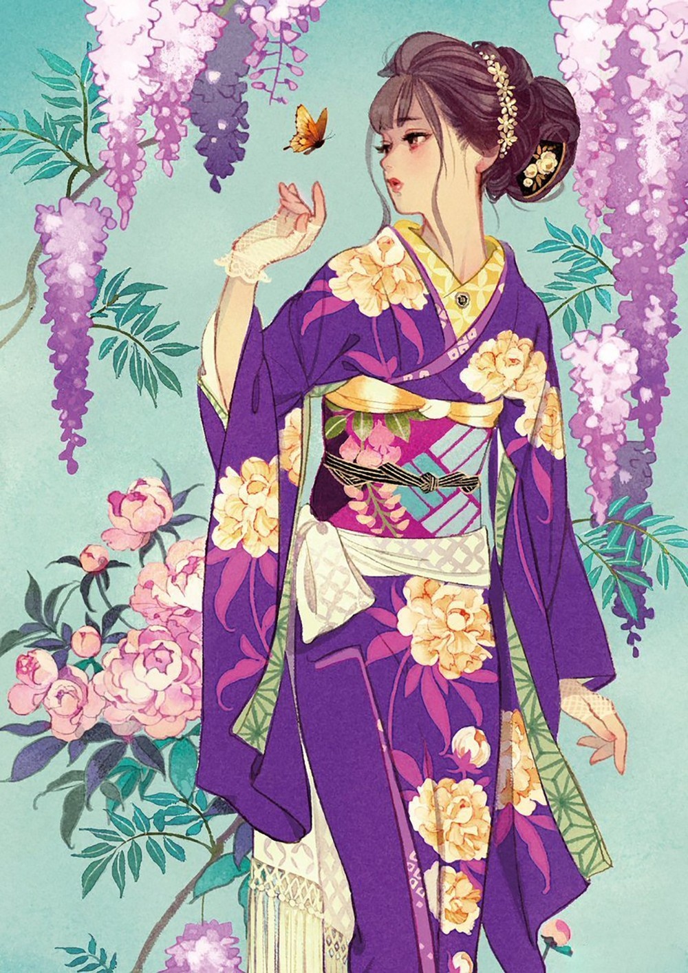 和服穿搭指南:他笔下的和风美少女插画,张张让人沉沦