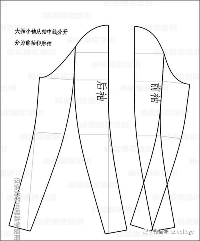 服装平面制版青果领双排扣插肩袖大衣制版