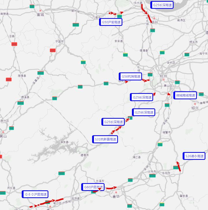 根據浙江高速交警和高德地圖交通大數據預測 ,節日期間浙江省返程易