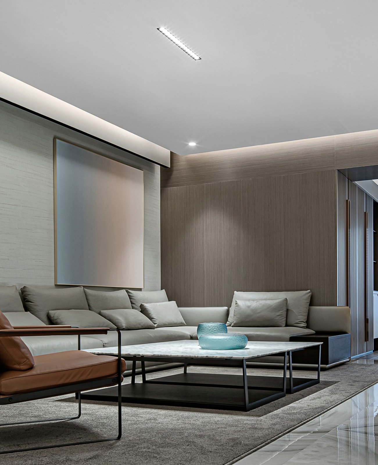 240平米简约大平层装修参考案例——灰奢有度的精致住宅