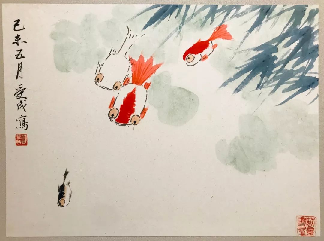 邱受成《芙蓉游鱼图》