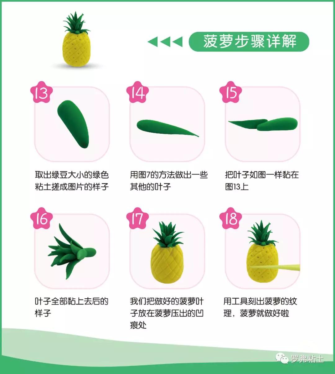 罗弗超轻粘土教程水果王国菠萝