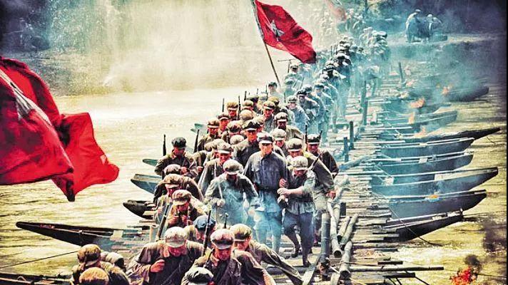 红军渡过凤溪河渡口图片