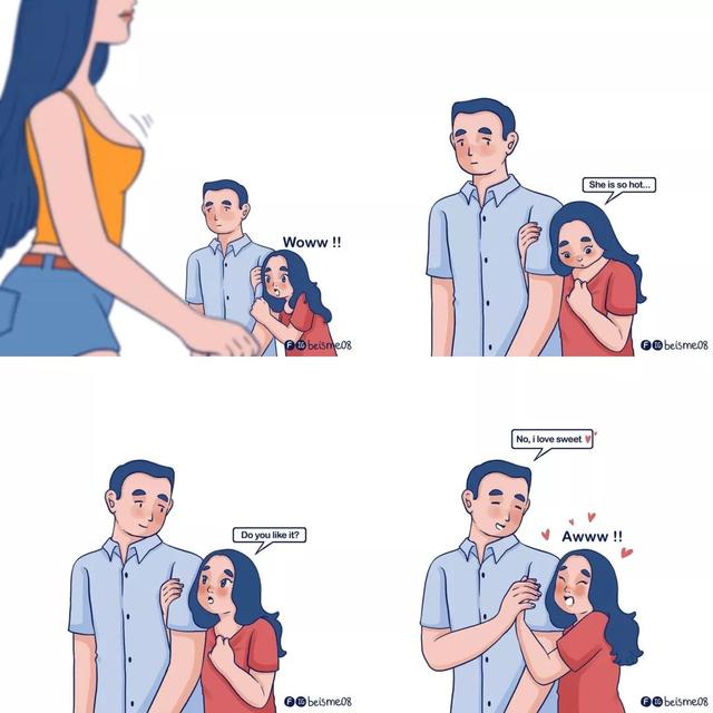 一组超甜的爱情插画干了这碗狗粮