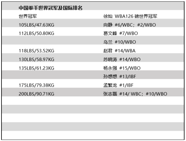 拳王排名图片