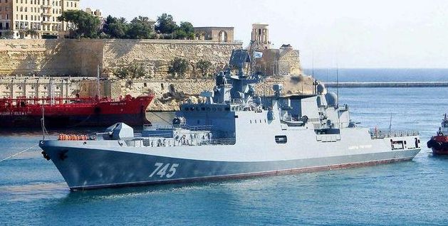 服役的俄军最新型军舰,武备非常强大,拥有36垂发sa-n-12型防空导弹