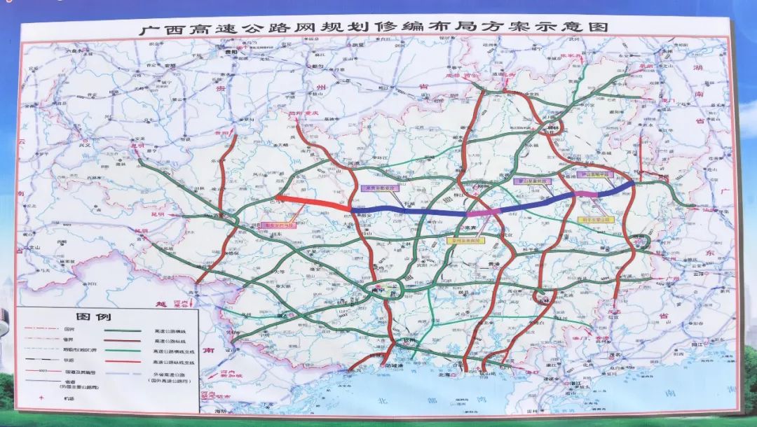 广西高速公路网规划修编布局方案示意图贺巴高速公路(忻城段)路线示意