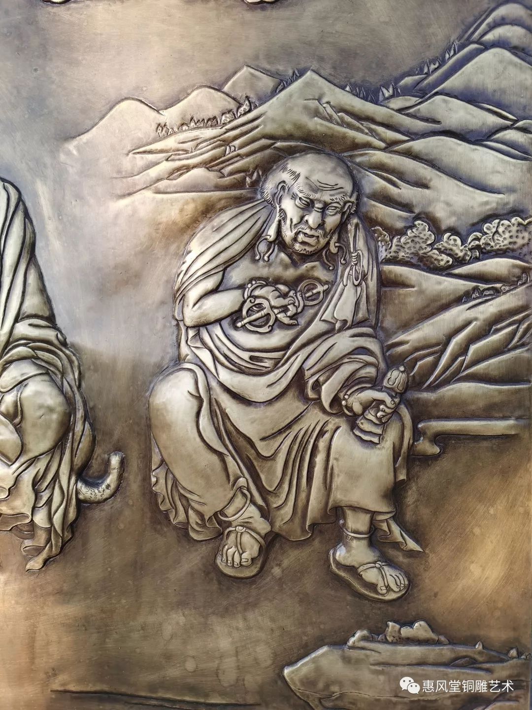 黄铜锻铜浮雕画十八罗汉铜雕寺院壁画定制栩栩如生铜雕十八罗汉