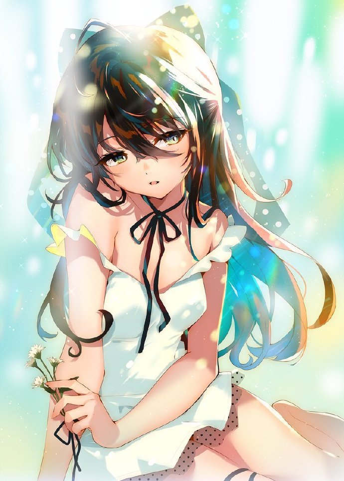 插画师あるてら笔下的二次元少女画面整体色调十分靓丽线条也很有张力