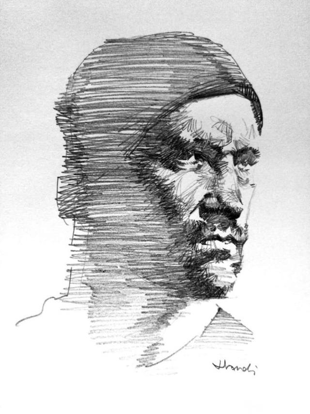 创意速写人物头像(插画师:--handi--)