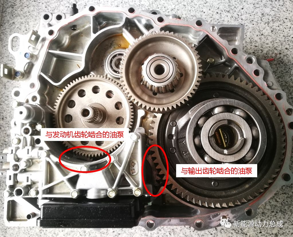 拆解下來的混動變速箱主要在電機方面改進較大,在變速箱架構,齒軸佈局