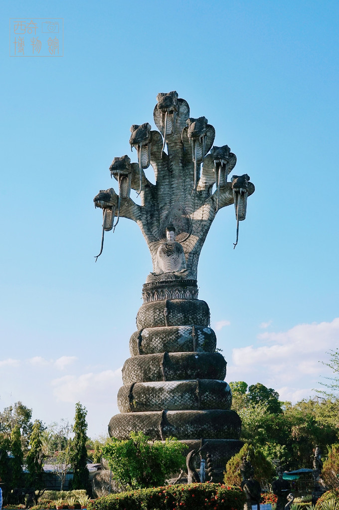 小妹暂且称它为"七头蛇"雕像,其实"七头蛇"雕塑的故事源自于佛教故事