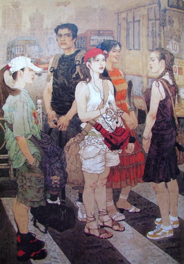 桑建国的现代工笔人物画