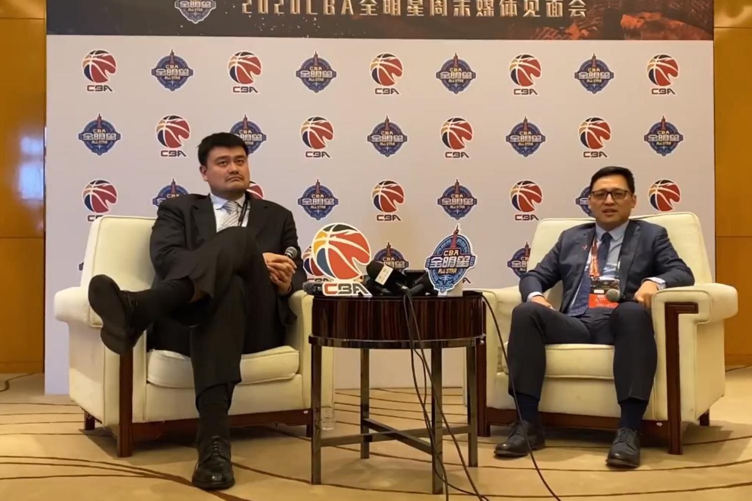 cba全明星之姚明采访从没说过五年之内不扩军改革要循序渐进