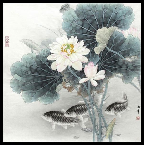 路雨年工笔鱼作品欣赏