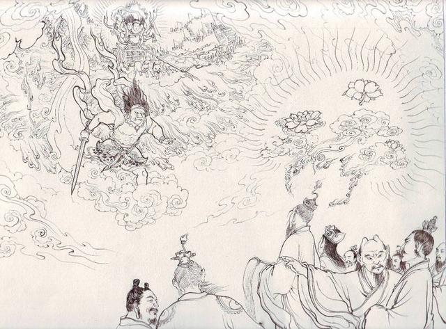 李云中绘封神演义万仙阵线条飘逸潇洒自然