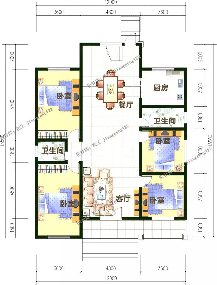 8款帶閣樓的一層平房,比樓房還舒適,看了想建10套_戶型