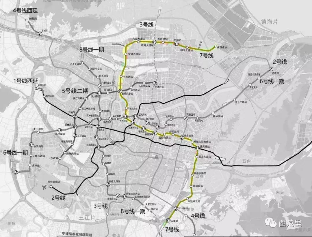 寧波石化經濟開發區俞範片也將規劃7號線地鐵站俞範路站