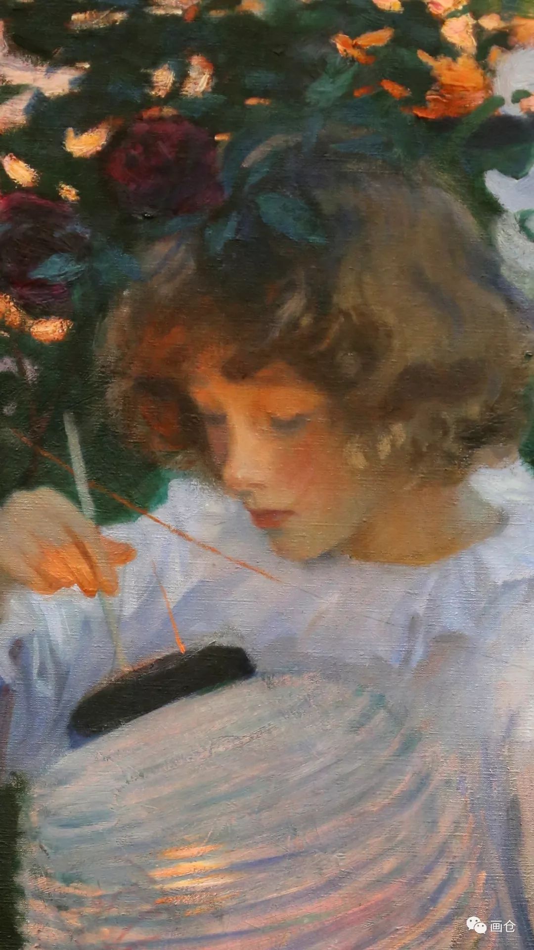 画仓萨金特康乃馨百合与蔷薇花