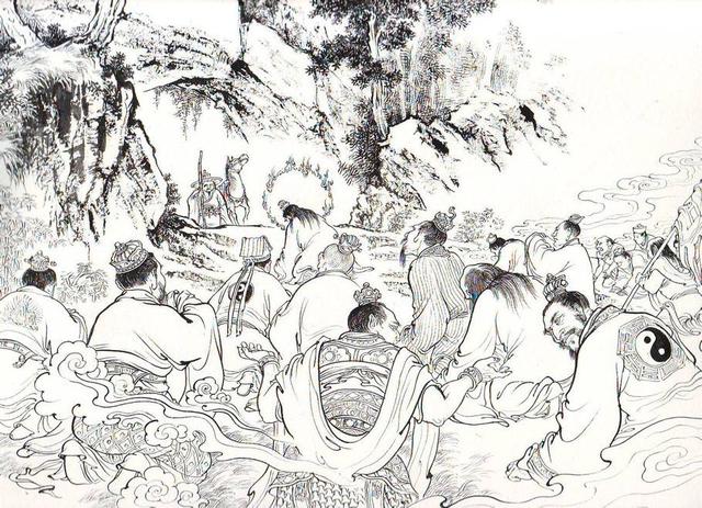 李云中绘封神演义万仙阵线条飘逸潇洒自然